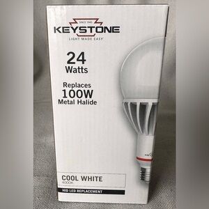 24W Cool White 4000k Keystone
120/277v LED Light Bulb New Dimmable